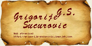 Grigorije Šućurović vizit kartica